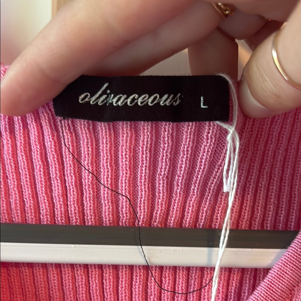Pink Sleeveless Ribbed Top - Picture 2 of 3